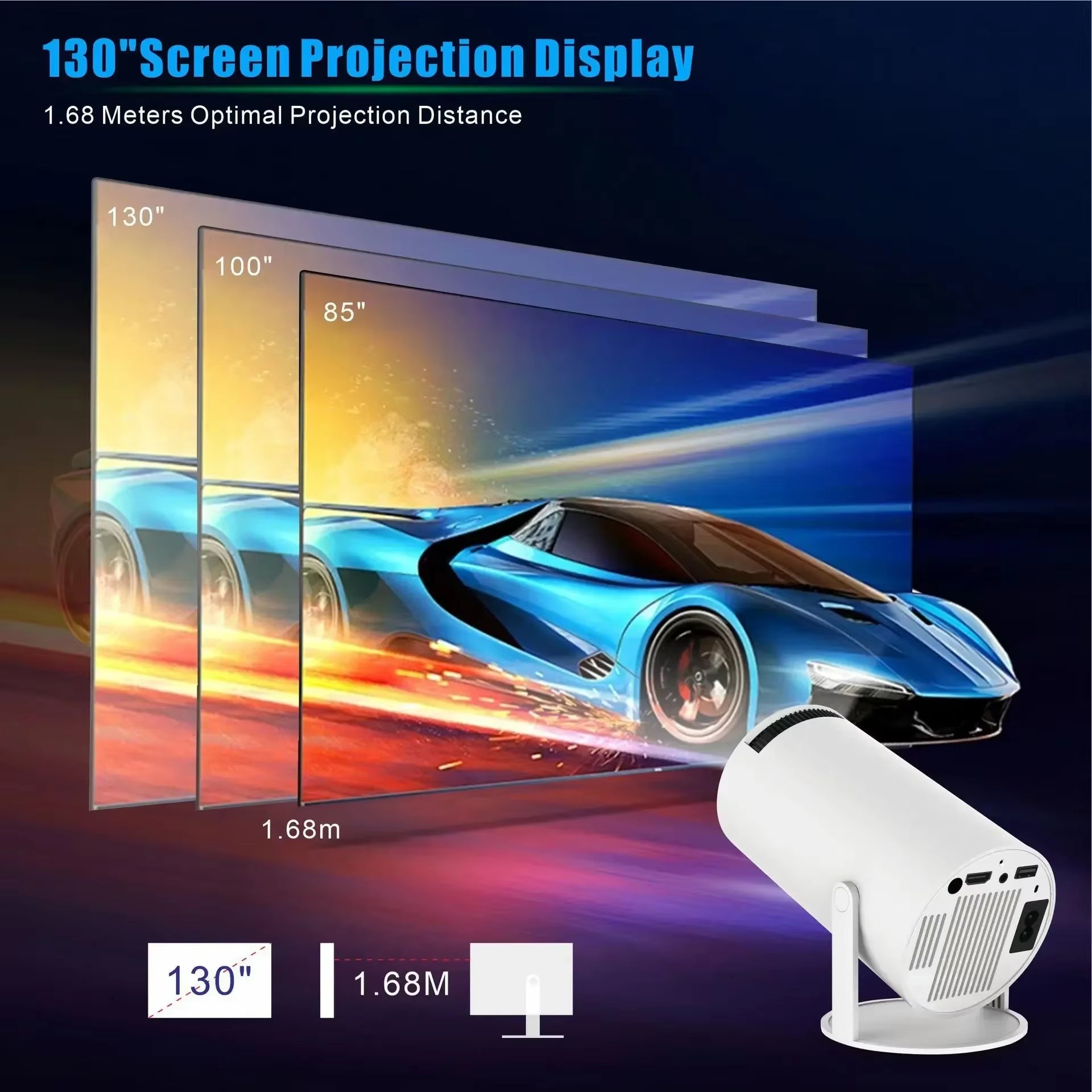 M300 MAX Retro Video Game Consoles Video Game Consoles Mini Portable Intelligent Projector 720P Home Projector 64GB 46000+ Games